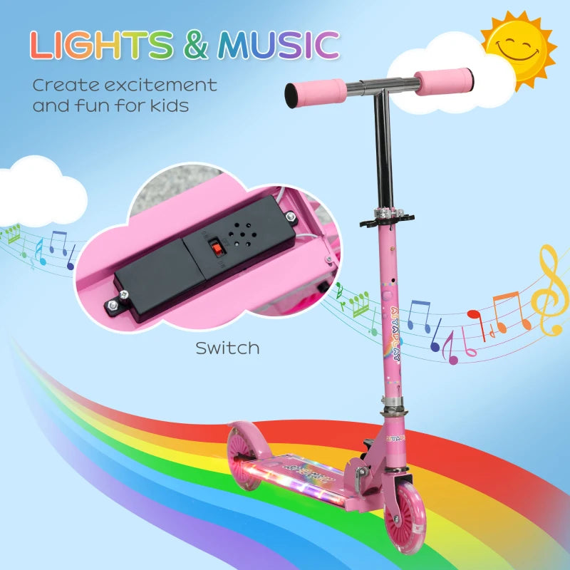 HOMCOM Kids Scooter  for Ages 3-7 Years - Pink