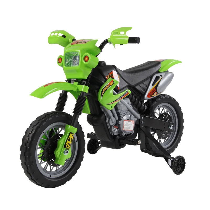 HOMCOM Kids Ride on Electric Motorcycle 6V Battery Scooter - Green