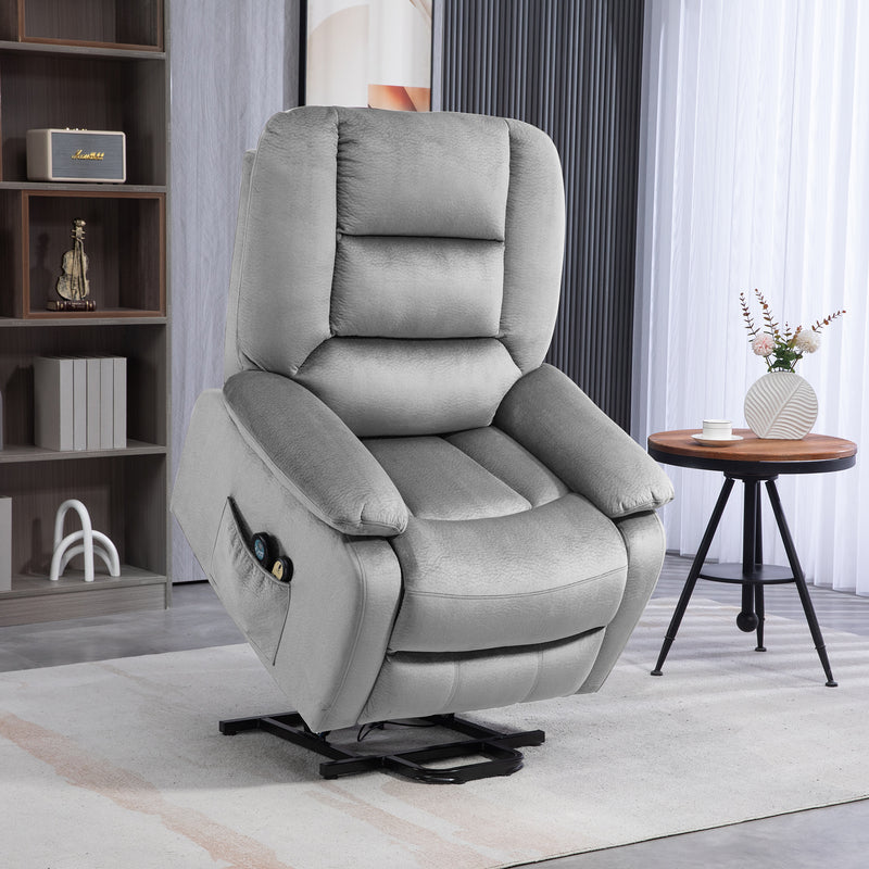 HOMCOM Riser and Recliner Chair Lift Chair with Vibration Massage, Heat, Grey