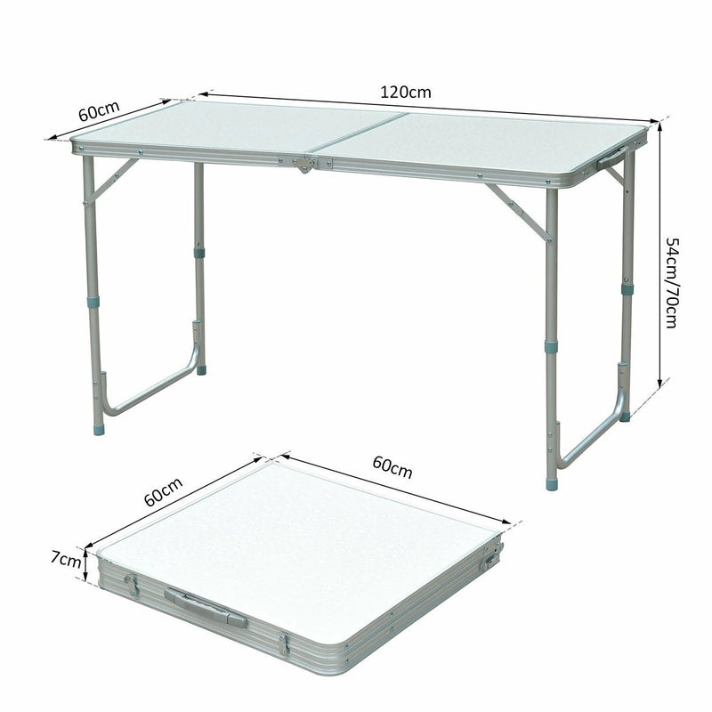 Outsunny 4FT Aluminium Portable Folding Camping Picnic Outdoor Table