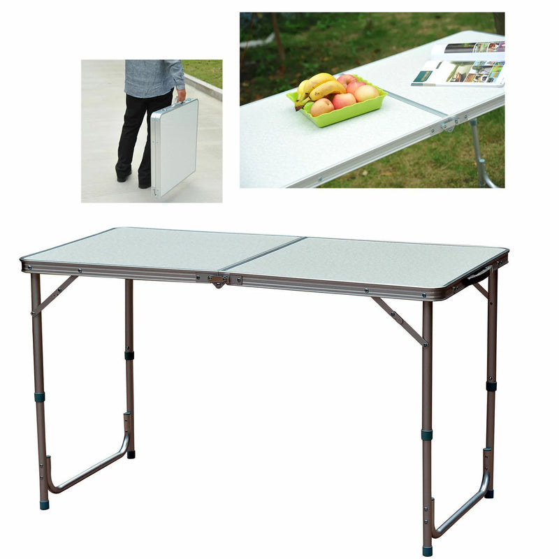 Outsunny 4FT Aluminium Portable Folding Camping Picnic Outdoor Table