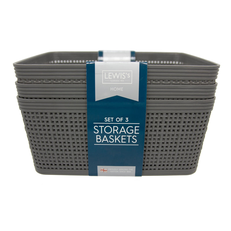 Lewis's Storage Basket Set wave Design - Set of 4 or 3