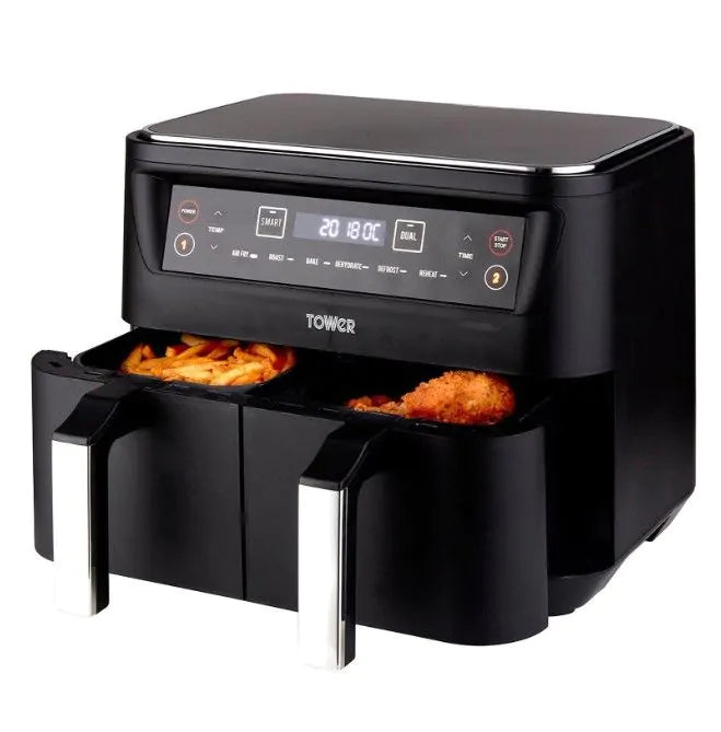 Tower Vortx Dual Basket Air Fryer 8L  - Black