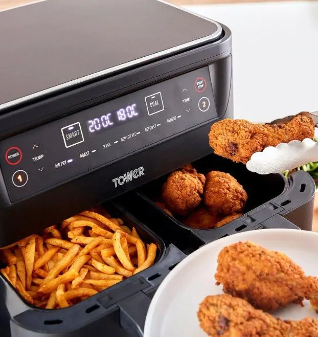 Tower Vortx Dual Basket Air Fryer 8L  - Black