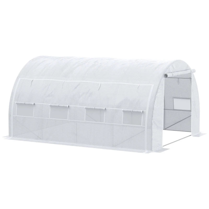 Outsunny Greenhouse Polytunnel 4x3x2m - White