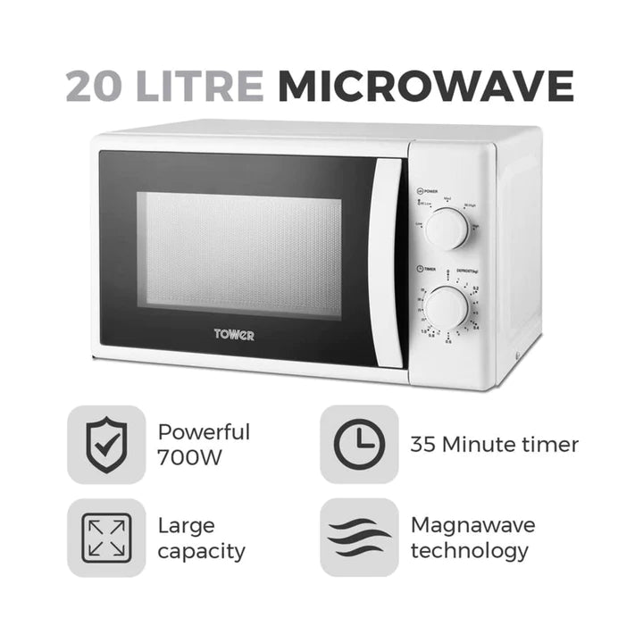 Tower Microwave Microwave 20L 700W  - White