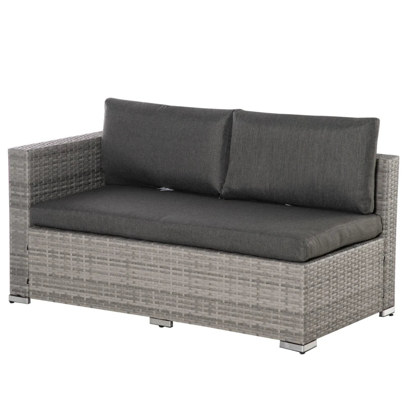 Outsunny Rattan Sofa Set 2.7m - Grey