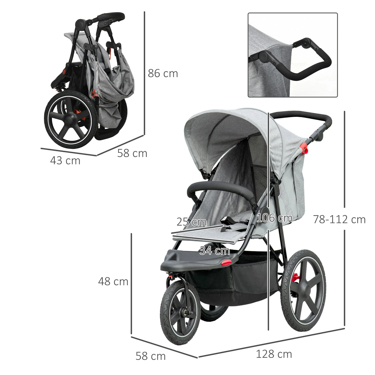 Homcom baby stroller online