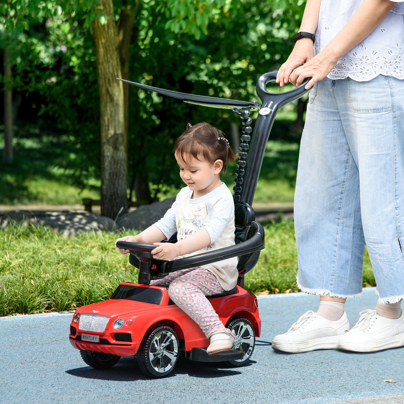 AIYAPLAY Bentley Bentayga Licensed Baby Push Car w/ Under Seat Storage - Red