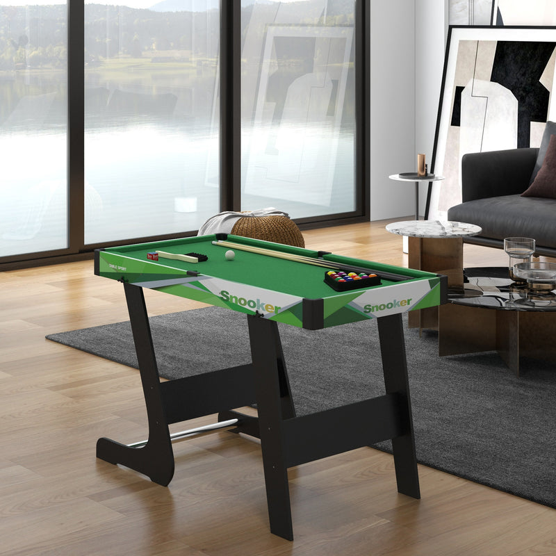 SPORTNOW 104cm Folding Pool Table with Cues, Balls, Chalk, Triangle, Brush