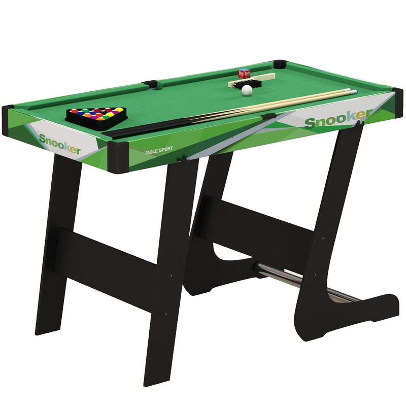 SPORTNOW 104cm Folding Pool Table with Cues, Balls, Chalk, Triangle, Brush