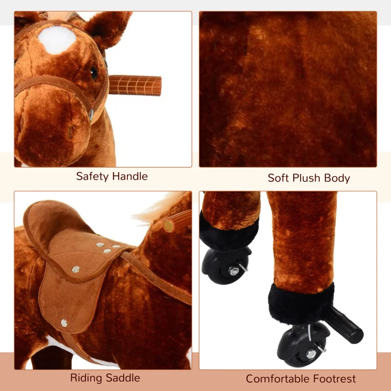 HOMCOM  Children's Walking Horse - Brown