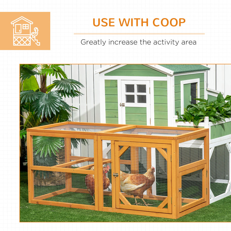 PawHut Wooden Chicken Coop w/ Perches, Doors, for 2-4 Chickens