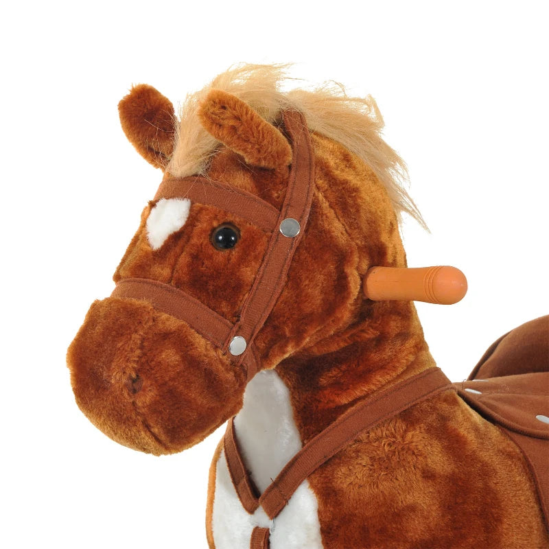 HOMCOM Children's Wheeled walking horse - Brown