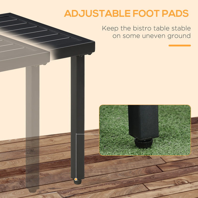 Outsunny Garden Side Table Coffee Table with Umbrella Hole for Patio Balcony