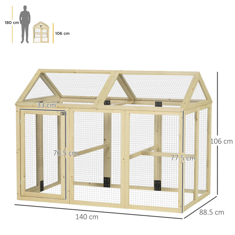 PawHut Chicken Run, Wooden Chicken Coop w/ Combinable Design