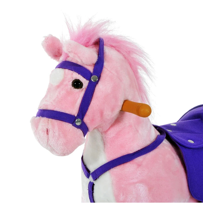 HOMCOM Children's  Wheeled Walking Horse  (Pink)