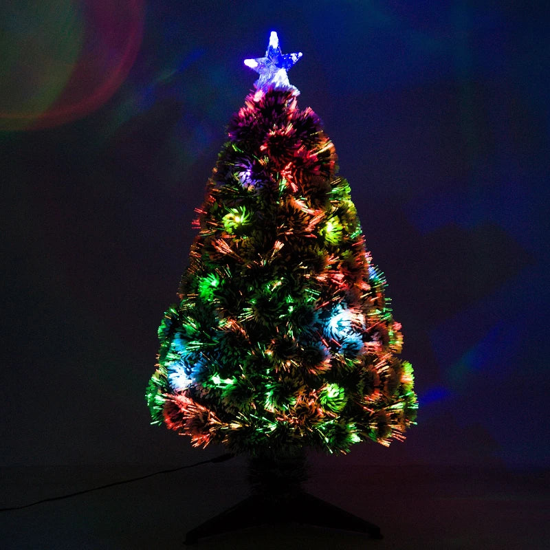 Christmas Time 3ft 90cm Green/White Artificial Christmas Tree W/ Prelit LED Lights-Multicolor