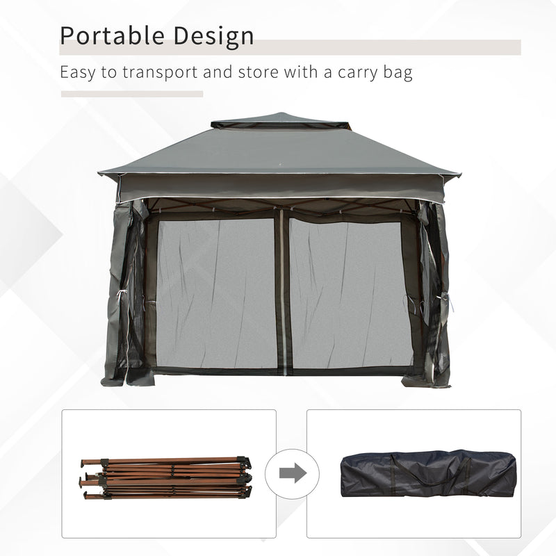 Outsunny Garden Folding Tent Heavy Duty Pop Up Gazebo for Party