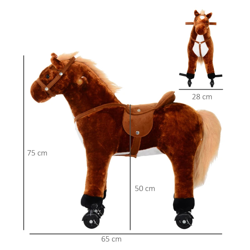 HOMCOM  Children's Walking Horse - Brown