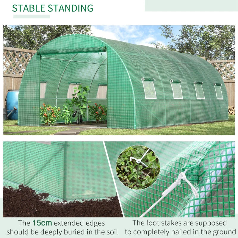 Outsunny Greenhouse Tunnel 6 x 3 m - Green