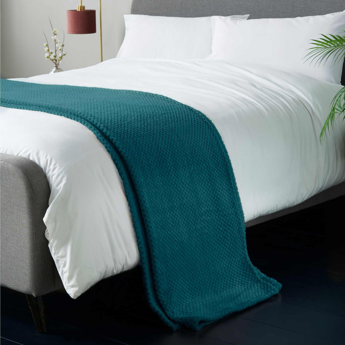 Lewis s Super Soft Waffle Throw Teal