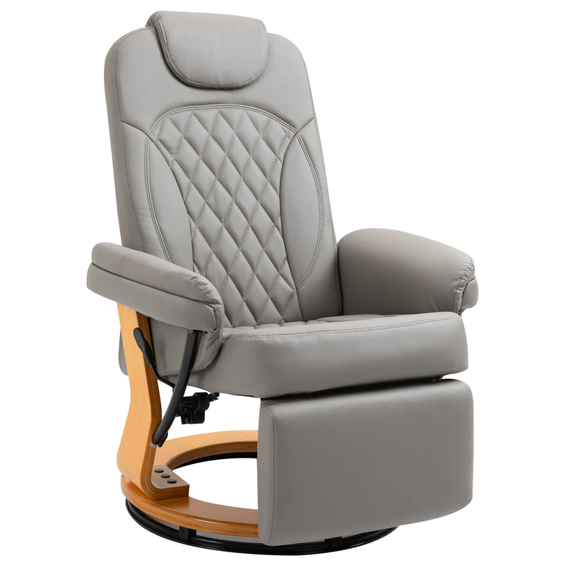 HOMCOM Recliner Leisure Armchair with Wood Base Footrest for Home Office