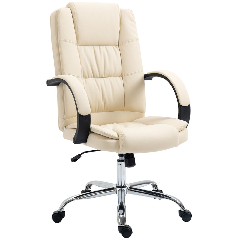 Vinsetto Executive Office Chair High Back Computer Desk Chair w/ Armrests Beige