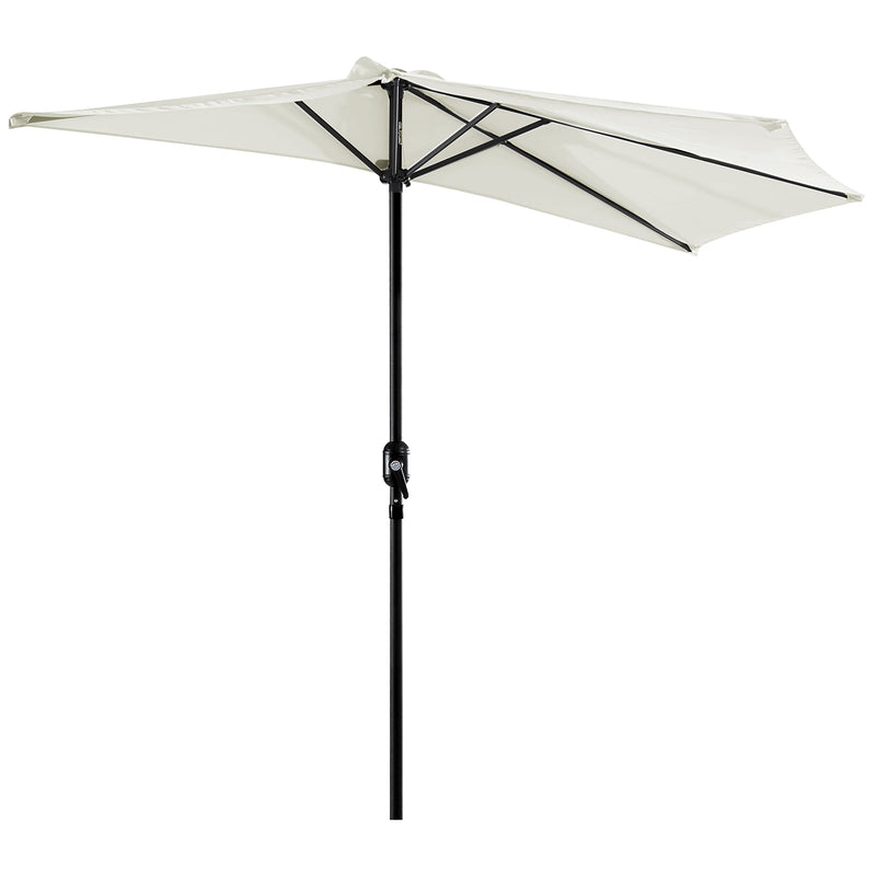 Outsunny 3 (m) Metal Frame Garden Furniture Parasol Half Round Umbrella