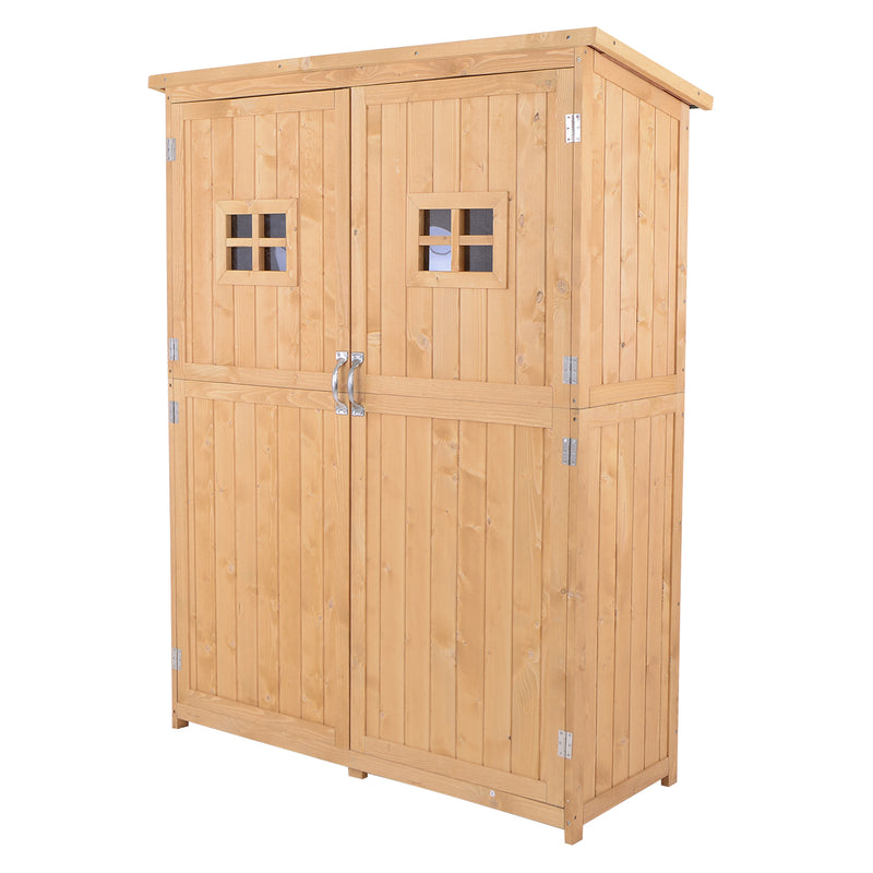 Outsunny wooden Tool Shed - Natural