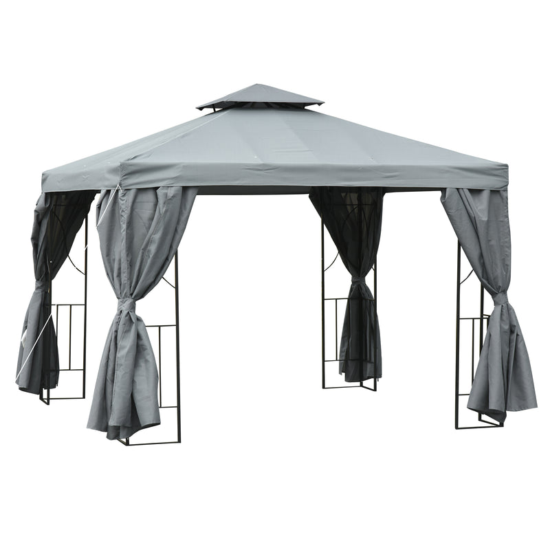 Outsunny 3 x 3m Garden Metal Gazebo Sun Shade Shelter Outdoor Party Tent