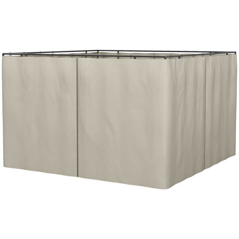 Outsunny 3 x 3(m) Universal Gazebo Replacement Sidewall Set w/ 4 Panels, Beige