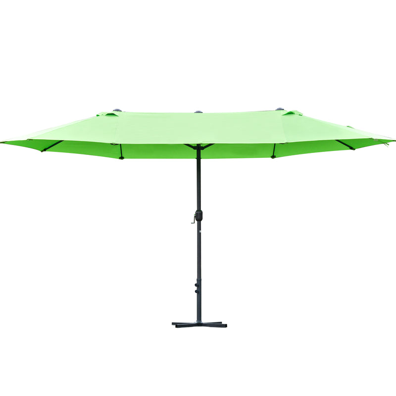 Outsunny 4.6M Garden Patio Umbrella Canopy Parasol Sun Shade w/ Base Green