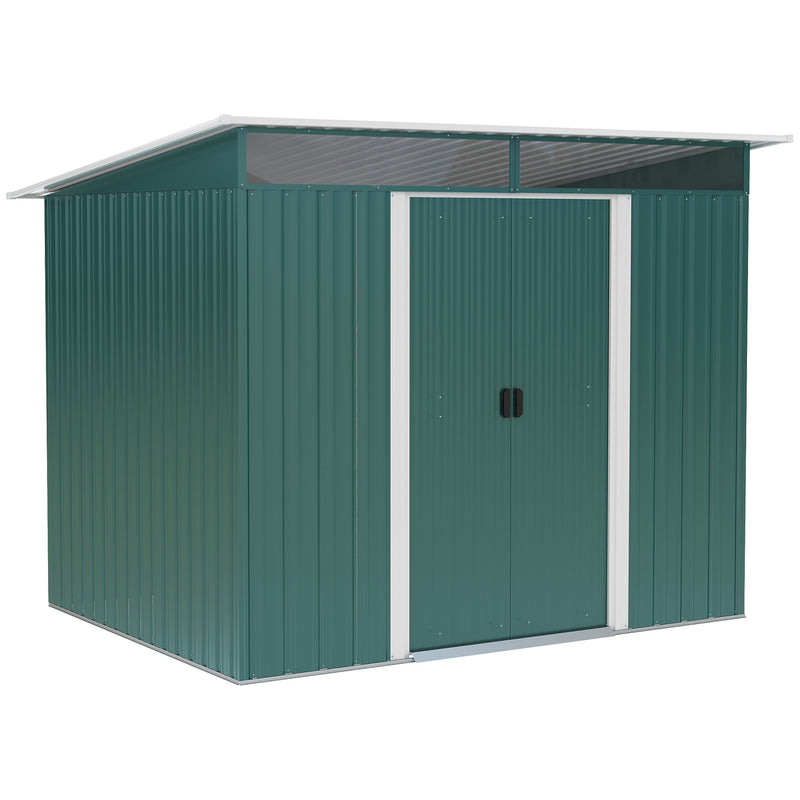 Outsunny Garden Shed Outdoor Storage Tool Organizer w/ Double Sliding Door