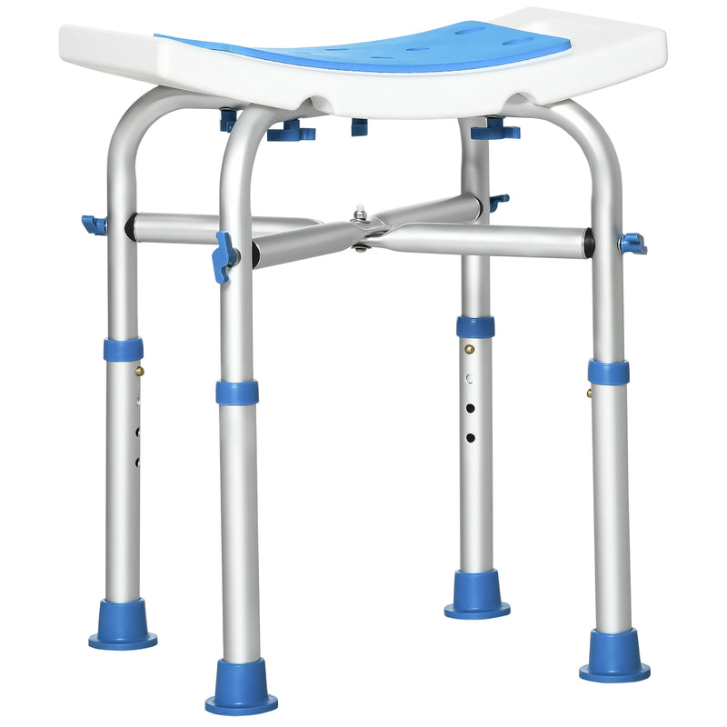 HOMCOM Adjustable Shower Stool with Suction Foot Pads for Elderly Disabled