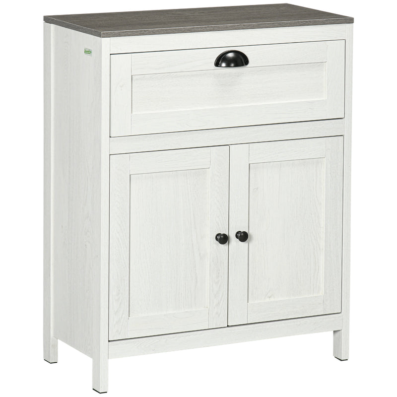 kleankin Bathroom Storage Cabinet Freestanding Storage Cupboard with Drawer