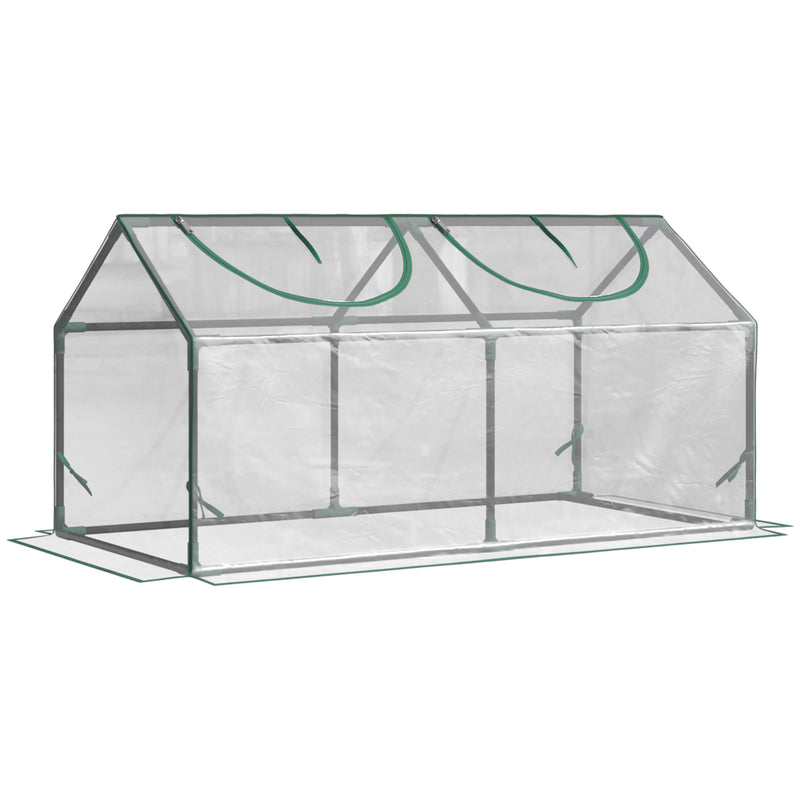 Outsunny Greenhouse Plants Foil Tomato Vegetable House W/ 2 Windows Clear