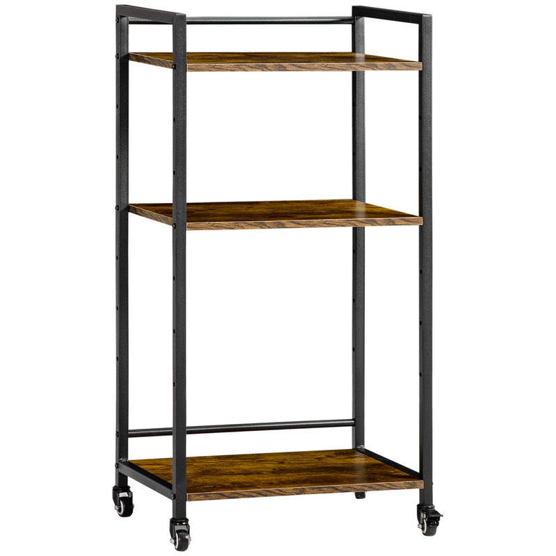 HOMCOM 3-Tier Printer Stand, Utility Cart, Rolling Trolley Adjustable Shelves