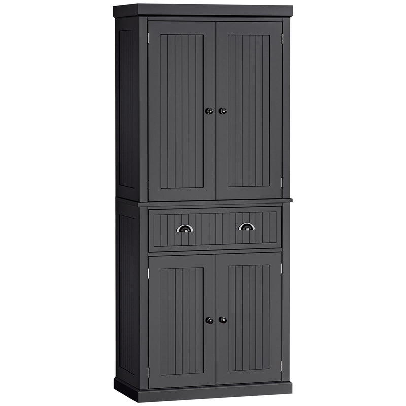 HOMCOM Freestanding Kitchen Storage Cabinet Drawers Cupboards Shelves Black