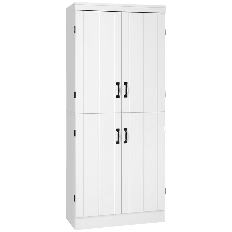 HOMCOM Kitchen Cupboard Storage Cabinet w/ 4 Doors and Adjustable Shelves,White