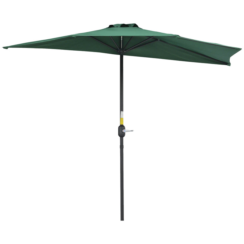 Outsunny 3 (m) Metal Frame Garden Furniture Parasol Half Round Umbrella