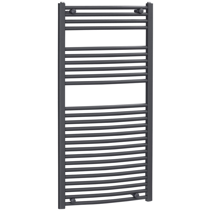 HOMCOM Heated Towel Rail, Hydronic Bathroom Ladder Radiator 600mm x 1200mm Grey