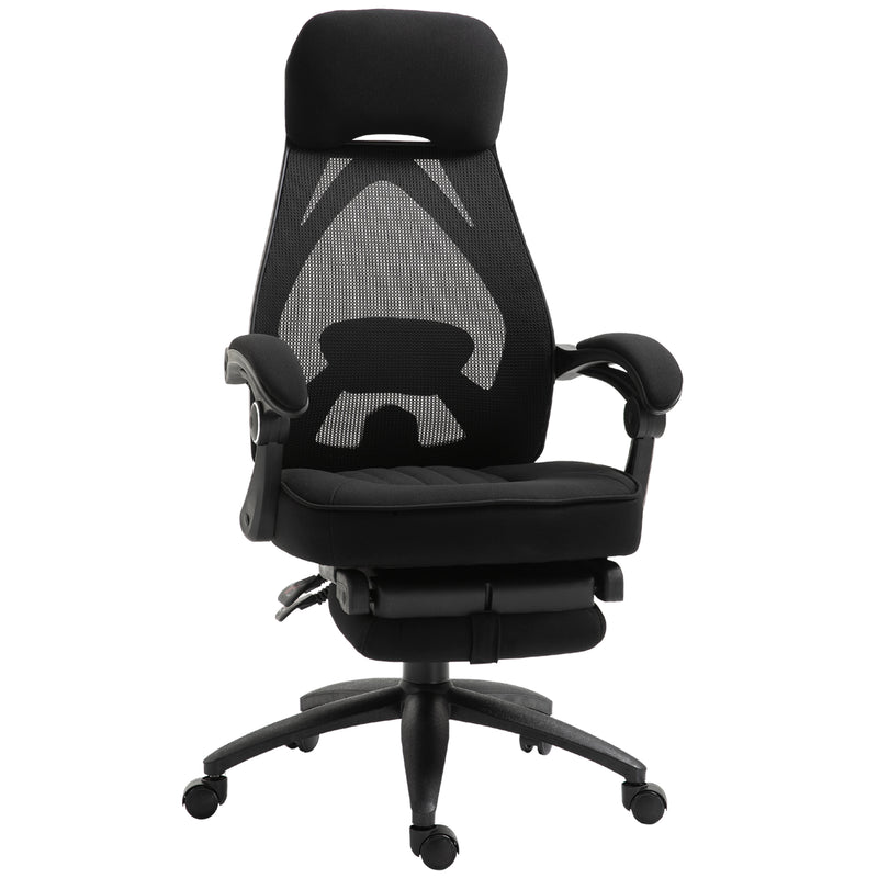 Vinsetto Mesh Swivel Task Chair for Home Office Desk Recliner w/ Footrest Black