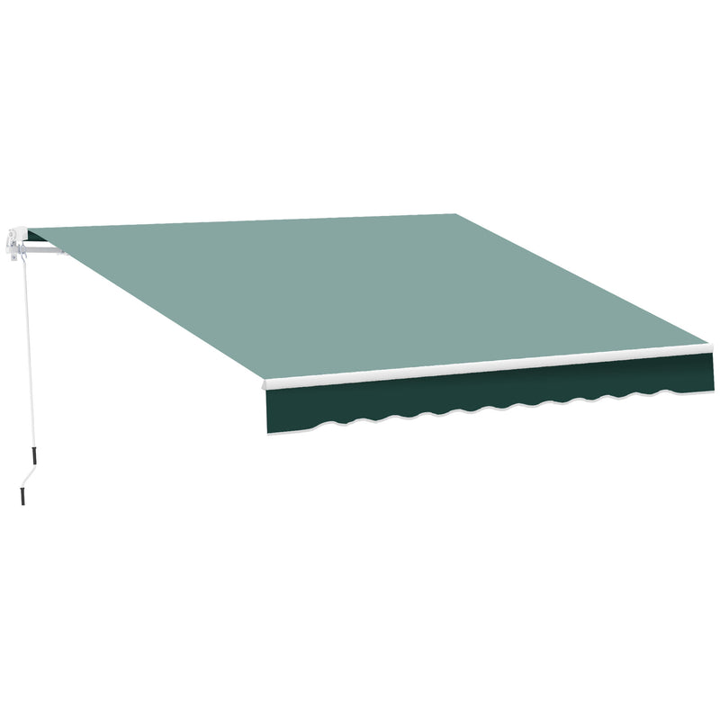 Outsunny Garden Sun Shade Canopy Retractable Awning, 2.5 x 2m, Green