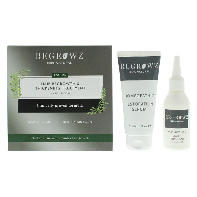 Regrowz Hair Regrowth & Thickening Treatment Three Month Program For Men