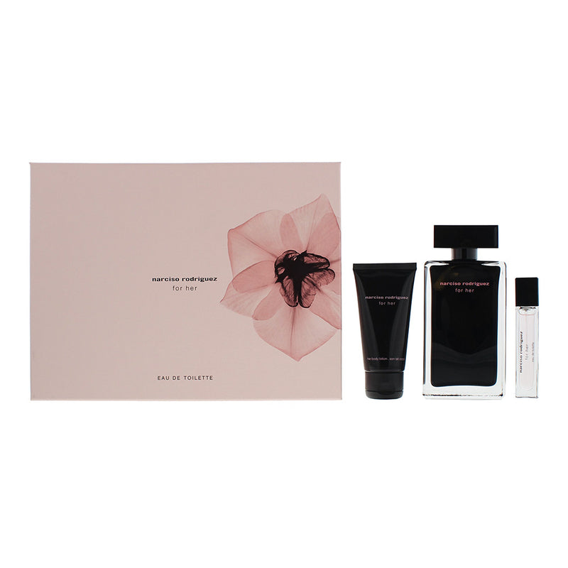 Narciso Rodriguez For Her 3 Piece Gift Set: Eau De Toilette 100ml - Eau De Toilette 10ml - Body Lotion 50ml