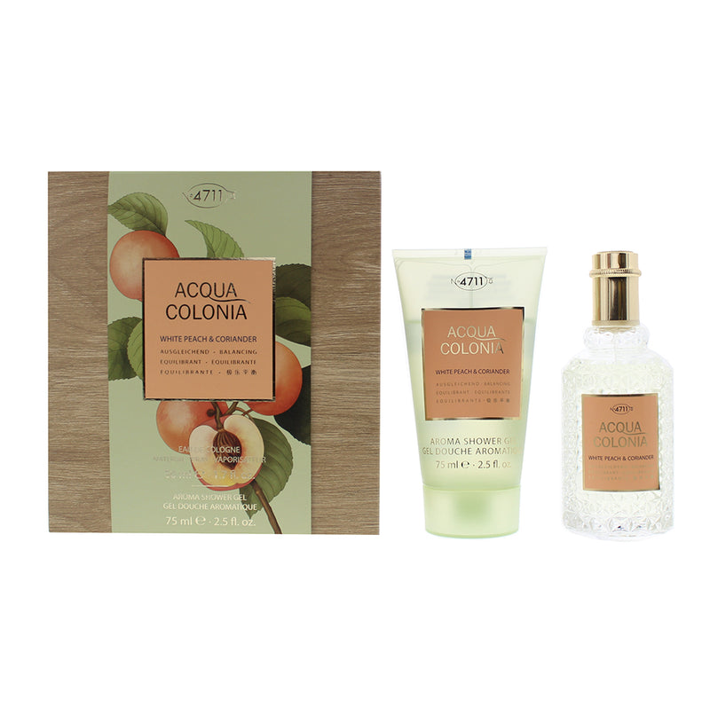 4711 Acqua Colonia White Peach & Coriander 2 Piece Gift Set: Eau De Cologne 50ml - Shower Gel 75ml