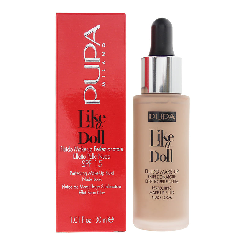 Pupa Like A Doll 030 Natural Beige SPF 15 Liquid Foundation 30ml