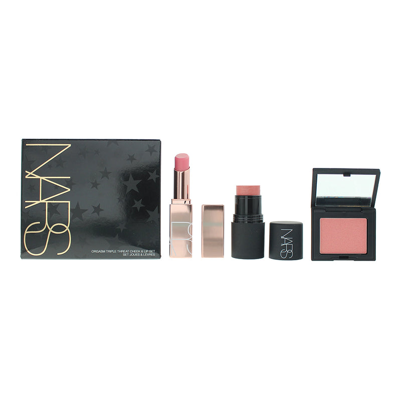 NARS Orgasm Triple Threat Cheek & Lip Set: Lip Balm 3g - Blush 2.5g - The Multiple 4g