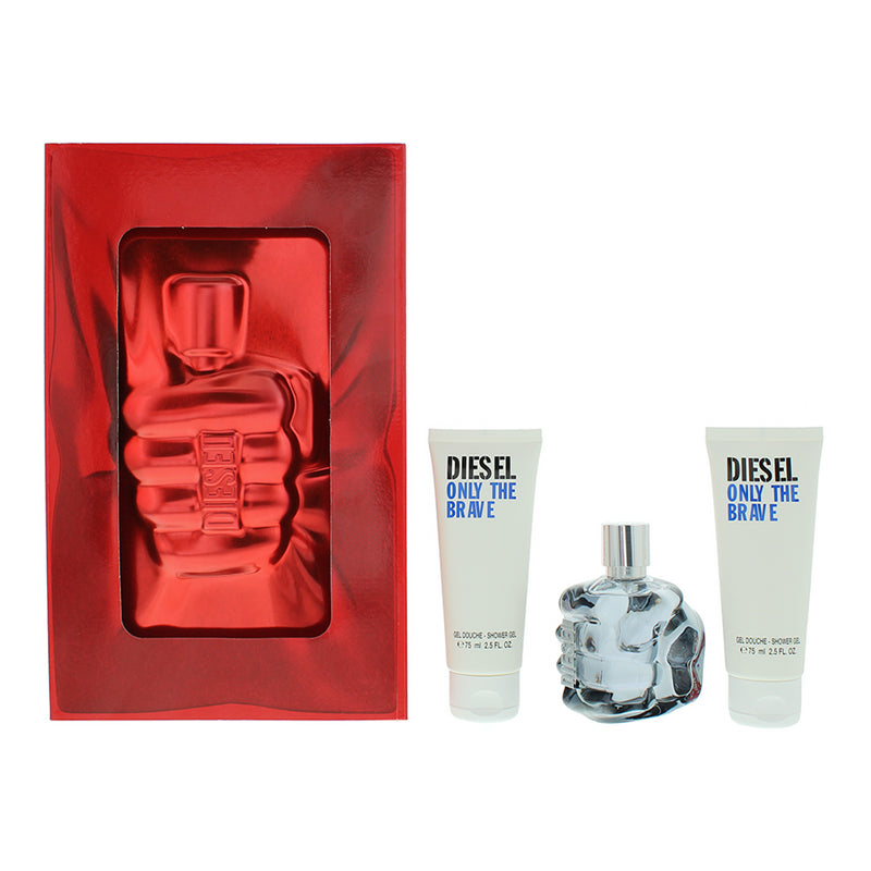 Diesel Only The Brave 3 Piece Gift Set: Eau de Toilette 75ml - 2 X Shower Gel 75